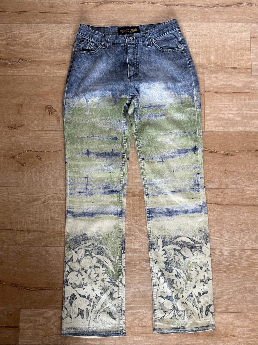Vintage 90s/00s Roberto Cavalli Floral Abstract Jeans ♡